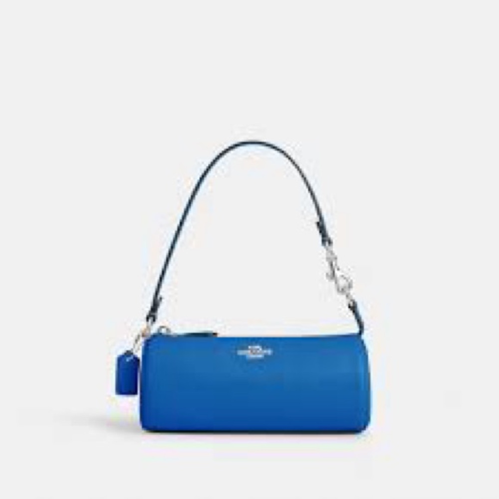 COACH Silver/Bright Blue Nolita Barrel Bag NWOT